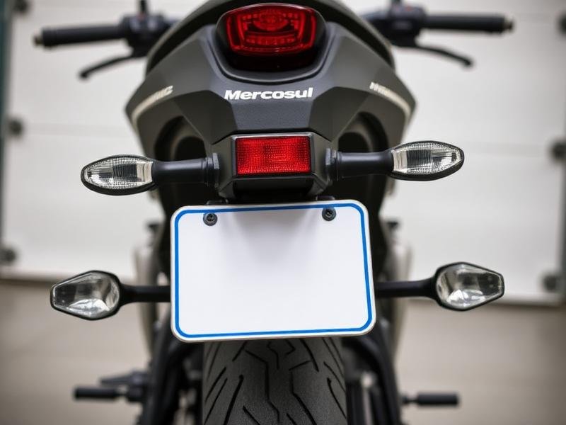 Traseira de motocicleta com placa Mercosul